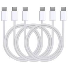 Pack of 3 USB-C USB-C Cables for iPhone 16 / 16 PLUS / 16 PRO / 16 PRO MAX - 1 meter braided nylon cable Phonillico®