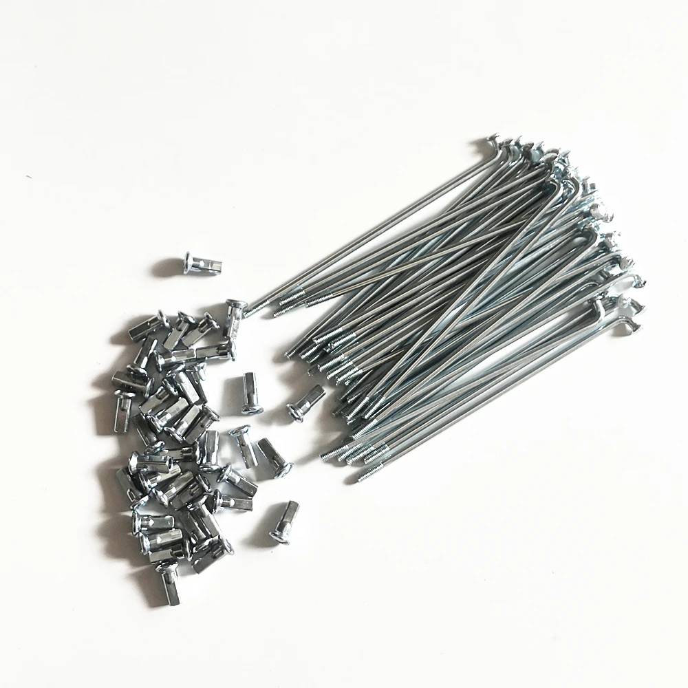 36pcs/lot E-bike Spoke Silver 10G Diameter 3mm Length 160/165/170/175/180/185/190/195/200mm Bicycle Spokes #45 Steel + Nipples