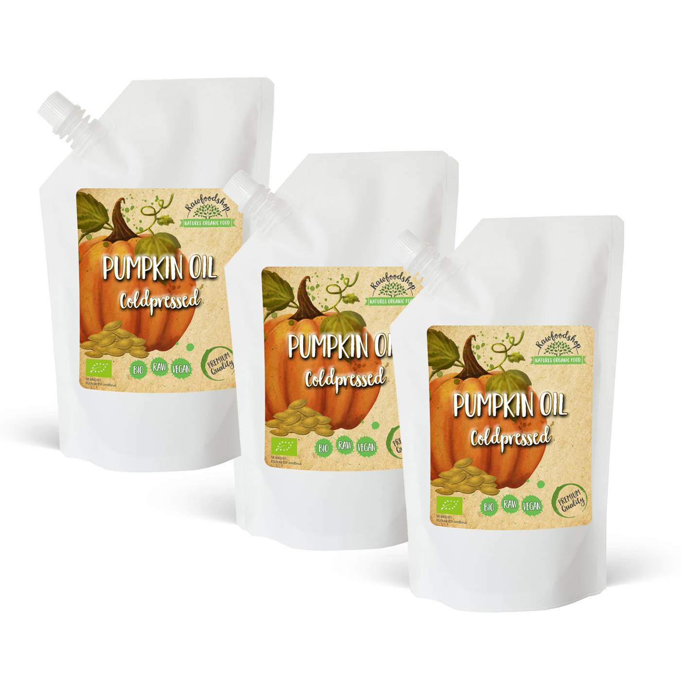 Pumpafröolja kallpressad EKO 500ml x 3 paket