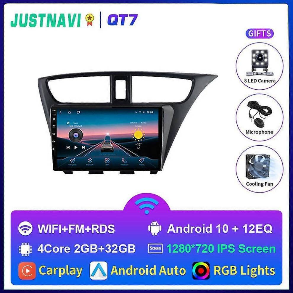 (QT7 2G 32G IPS RHD) 2din Android 10 Car Radio For Honda CIVIC Hatchback 2012-2017 Multimedia Video Player Navigation GPS NO 2din DVD Stereo