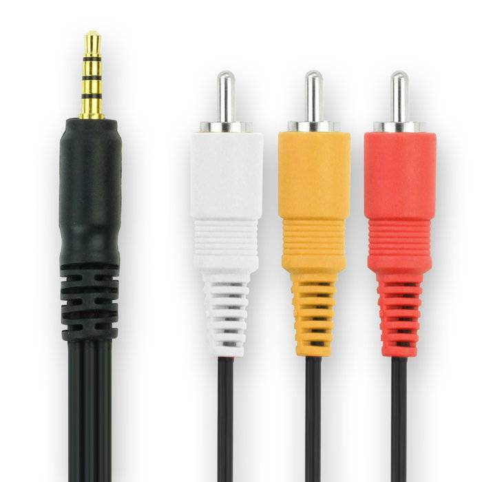 RCA-kabel för Canon XF300 XF305 XF100, Legria HF G25 G30 G40, HF M52 M56 M506, HF R16 R106 R306, Vixia HF R500, XA35 XA30 XA20, XH-A1, FS100 FS200, MV890, TV, DVD, Blu-Ray, Kamera, Konsol – AV-kabel, RCA-kontakt, Komposit Audio-Video