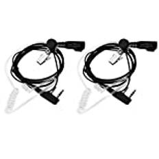 BaoFeng 2-stifts PTT mikrofon dold akustisk tub öronsnäcka headset för Kenwood PUXING Baofeng UV-5R UV-5RA 888S 2-vägsradio (2-pack)