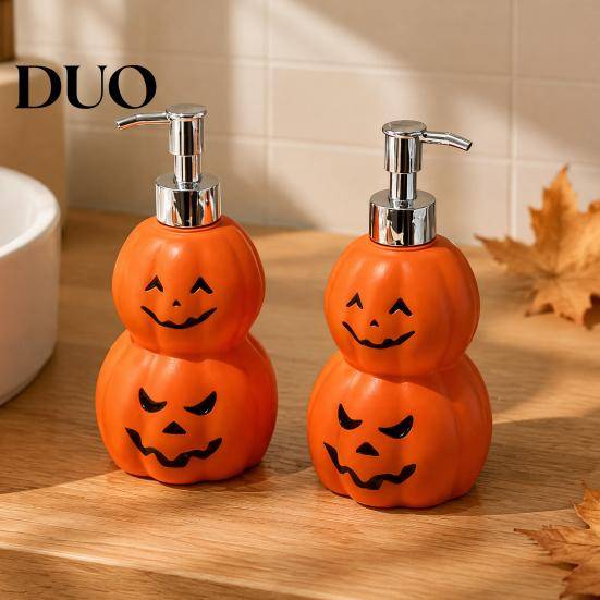 Presspump-dispenser för lotion Grimace Pumpa Tvålflaska, Halloween Rolig Behållare Återfyllningsbar Vätska Och Kroppstvål Helgtema Badrum