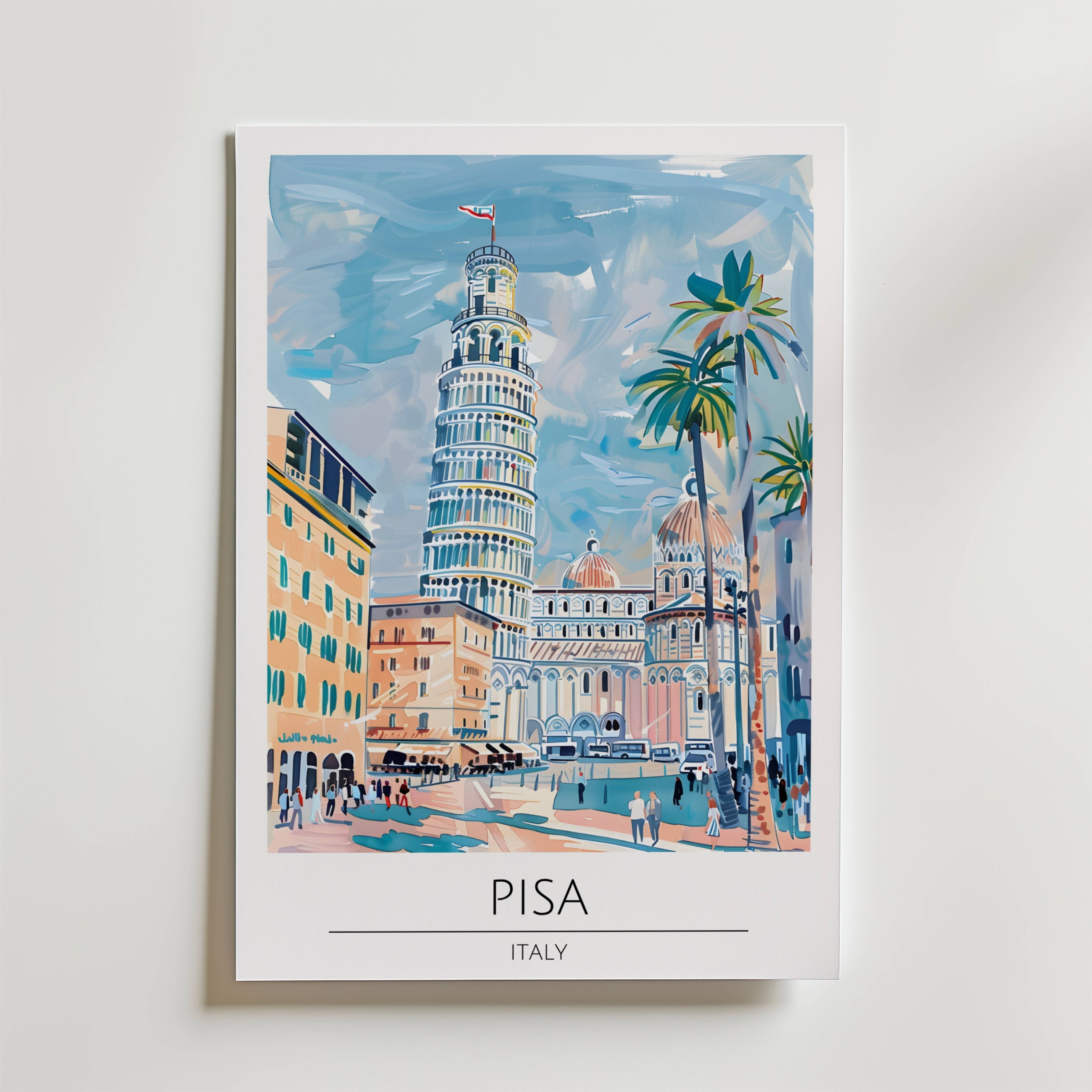 Pisa Leaning Landmark Poster - Premium Canvas 50x70 cm