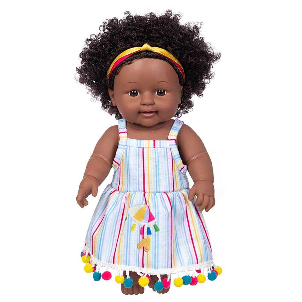 Reborn Baby Doll Vinyl 35cm Krøllet Hår