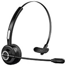 Swiixxer Bluetooth-hörlurar med mikrofon, trådlöst headset på örat, PC-headset med ljud under ljud för telefoner PC surfplatta