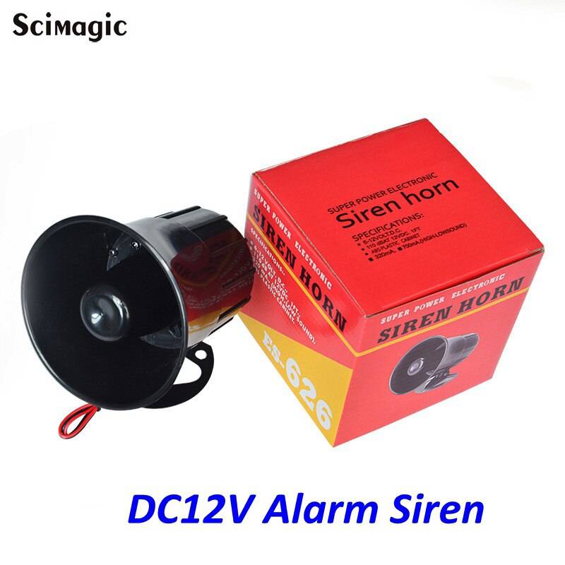 Säkerhet dc 12v utomhuslarm siren tråd högt larmhorn 115db yttre sirena alarma högtalare för larmsystem 15w