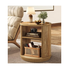 Sidebord i MDF H65 x Ø60 cm - Natur