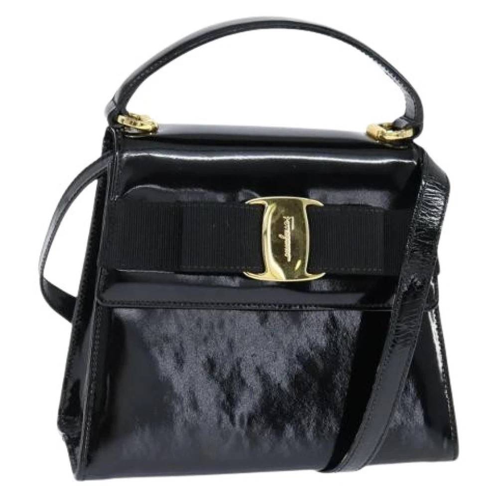 Salvatore Ferragamo Pre-owned Pre-owned Håndtaske - Vintage - Dame - Sort - ONE SIZE - Læder