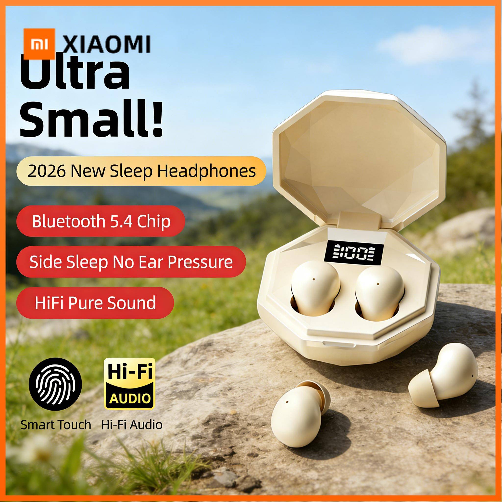 Xiaomi SK45-Invisible Earbuds Sleep Headphones Bluetooth 5.3 Noise Reduction Earbuds TWS Wireless Headsets Sport Stereo Earphones
