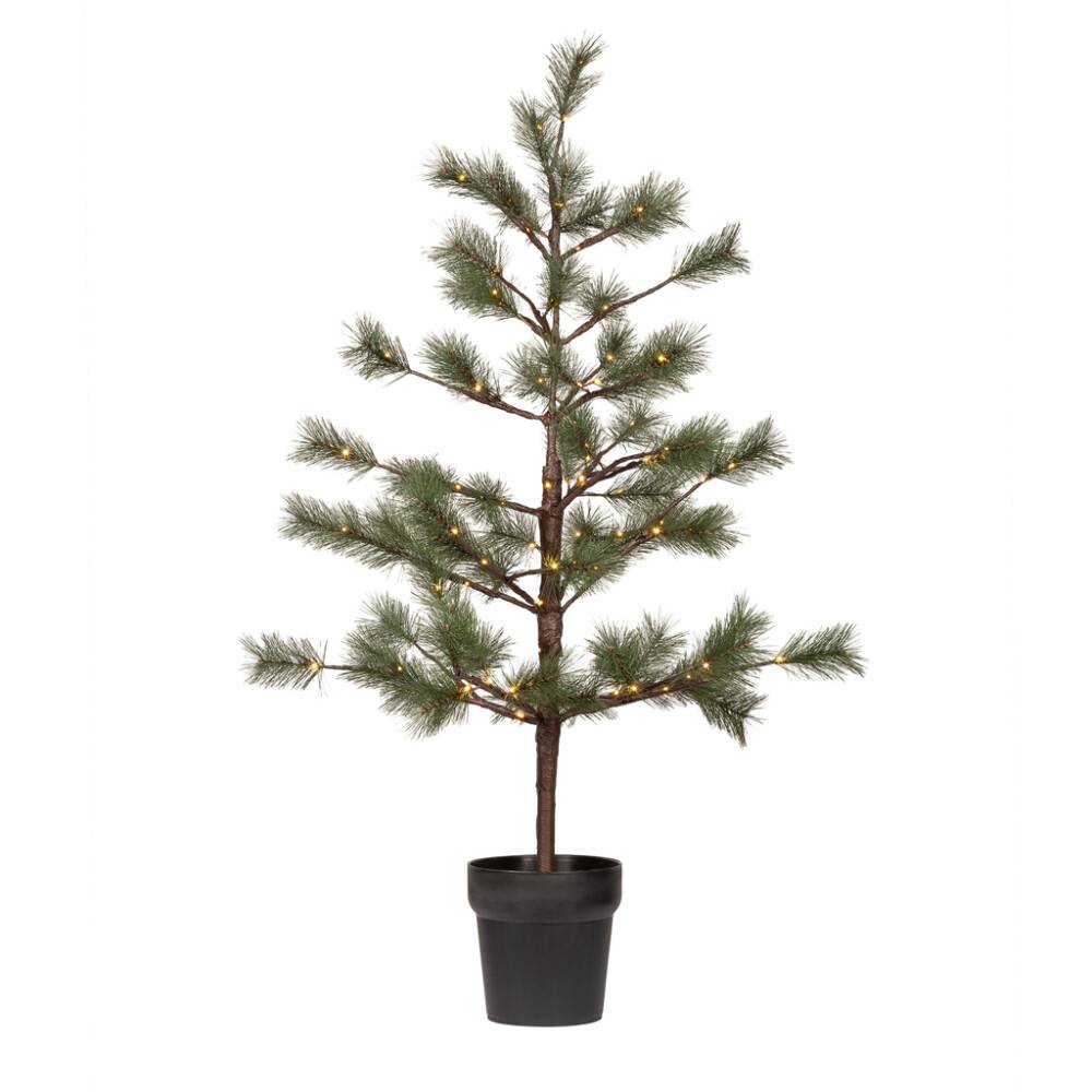 Nordic Winter kunstigt fyrretræ i potte m/100 LED-lys 120 cm
