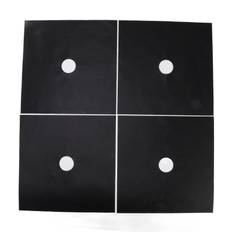 4Pcs Stove Burner Cover PTFE Coating Non Stick Gas Range Stove Top Protector Pad for Kitchen 27x27cm 0.1mm svart
