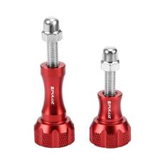 PULUZ CNC Aluminum Thumb Knob Stainless Bolt Nut Screw Set for GoPro Hero12 Black / Hero11 /10 /9 /8 /7 /6 /5, Insta360 Ace / Ace Pro, DJI Osmo Action 4 and Other Action Cameras, 2 Black Screws (Aluminum), 2 Gold Screws (Aluminum)..., 2 Red Screws (Aluminum) / Red