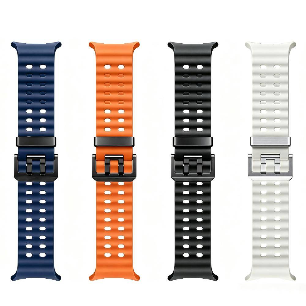Original Marin för Samsung Galaxy Watch Ultra 2 Rem 47mm Tillbehör Sport Silikonarmband Correa Galaxy Watch Ultra Band svart