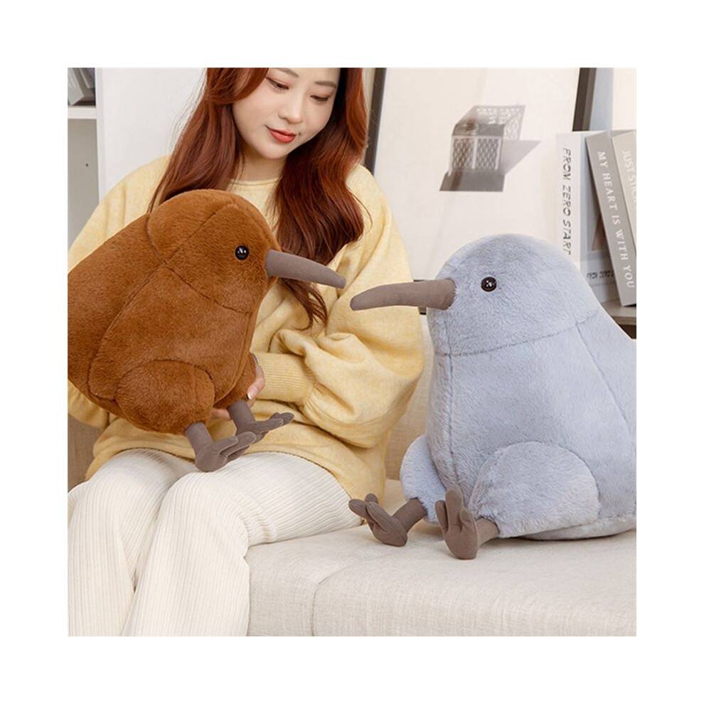 Lifelike Kiwi Bird Plush Toy Gray Kiwi Bird Stuffed Body Pillow Large Realistic Sitting Kiwi Bird Plushie Gifts,B