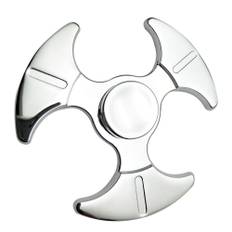 Zinc Alloy Knuckle Tri Finger Fidget Hand Spinner EDC Toys with Metal Box Axeshaped Widget Focus silver