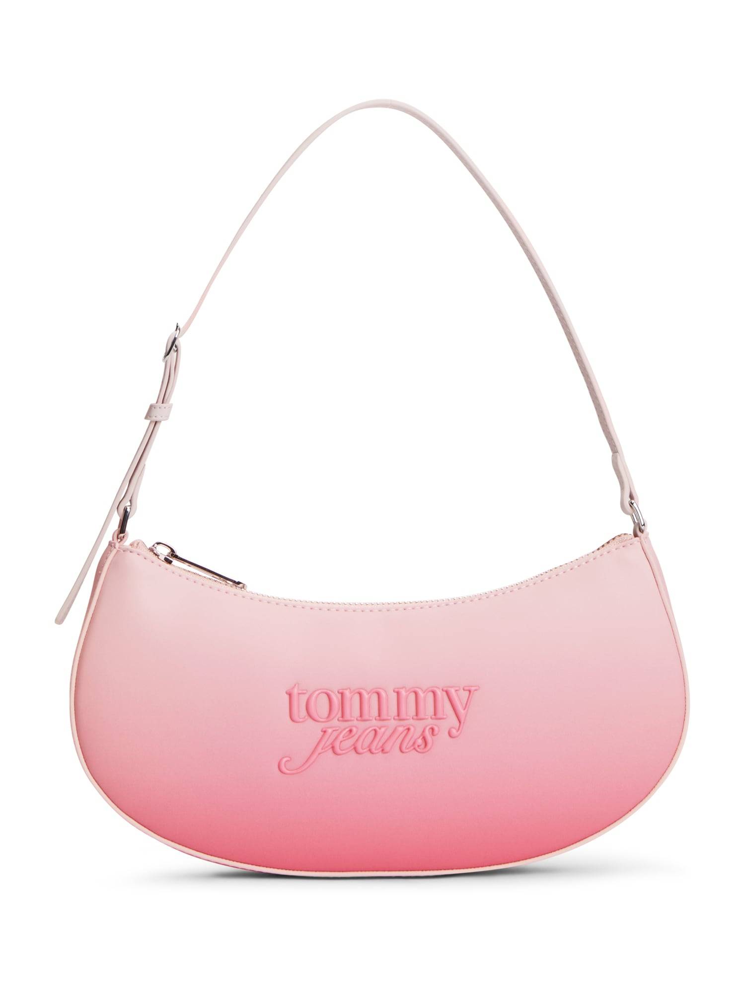 Tommy Jeans Håndtaske 'Essential Ombré Metal Logo Shoulder'  pink