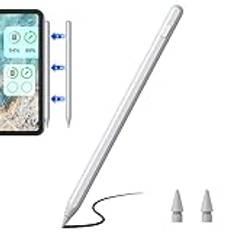 Stylus Penna för iPad, Apple Pencil med Trådlös Laddningsfunktion och Palmrejektion, ipad Pencil för iPad Pro 12.9" 3/4/5/6, iPad Pro 11" 1/2/3/4, iPad 6/7/8/9/10, Mini 5/6, Air 3/4/5 (Grå)