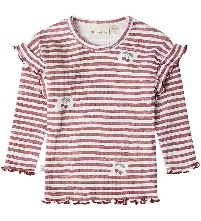 That's Mine Bluse - Rib - Jamilla - Love Berry Stripe - Thats Mine - 6 år (116) - Bluse