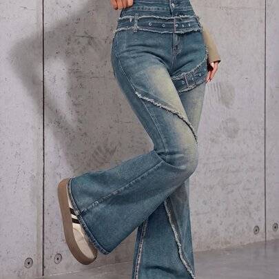 Jeans för barn och tweenflickor - Mediumtvätt (8Y,9Y,10Y,11Y,12Y)