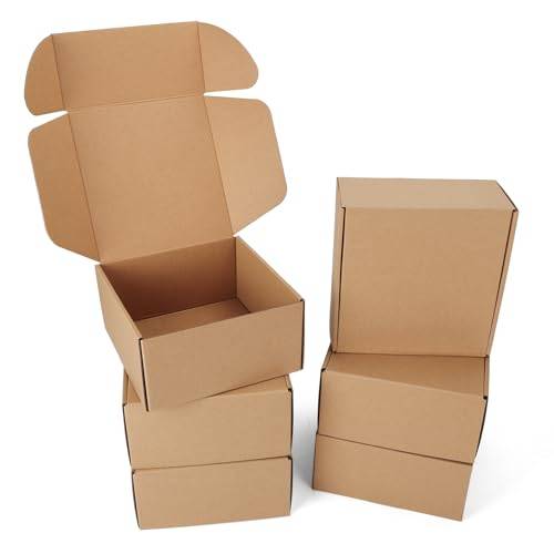HORLIMER Förpackning med 6 kartonglådor 20,3 x 20,3 x 10 cm med lock för frakt