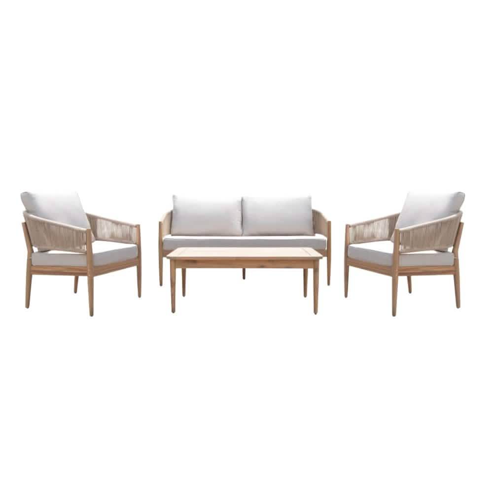 Solheim 4-Pers. Loungesæt - Beige Reb. Havesofasæt i kvalitetsmaterialer.