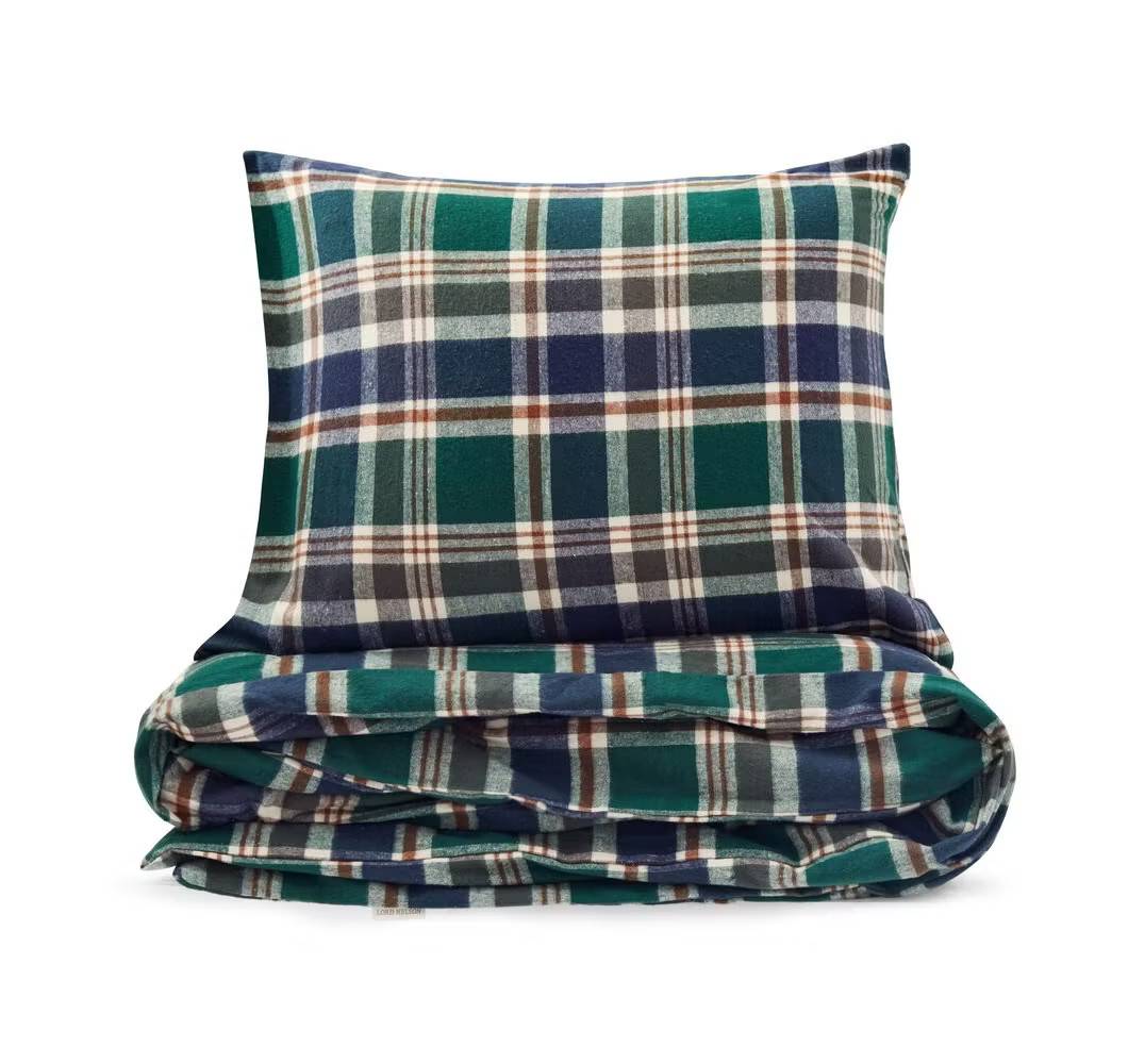 Bäddset Mellbyn Flanell Grön 150x210 Lord Nelson