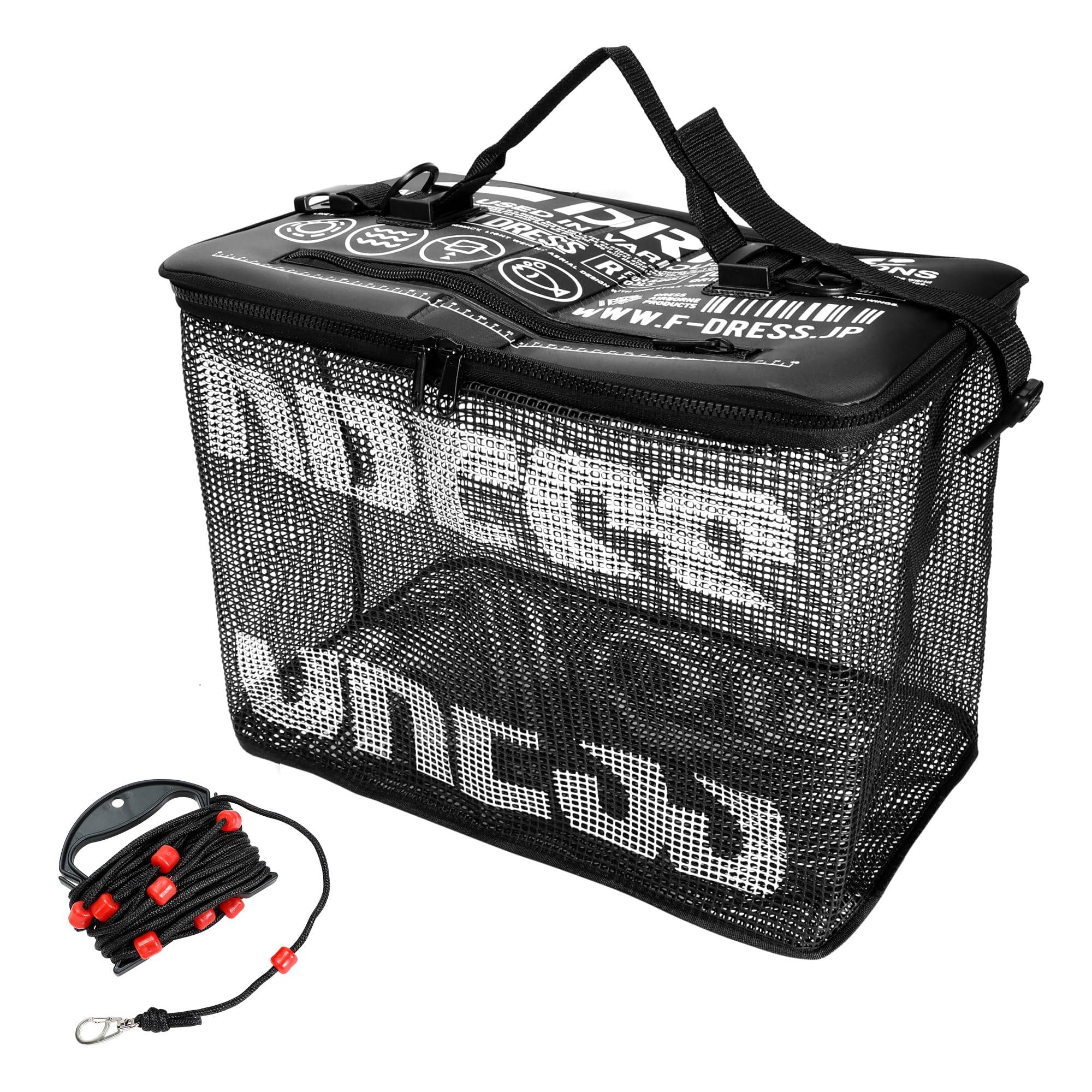 DRESS Folding Floating Stealth Black Fishing Tackle Tackle Bucket Scaly, Black, Large, EVA, Multi-functional Bag, Case, Stringer,