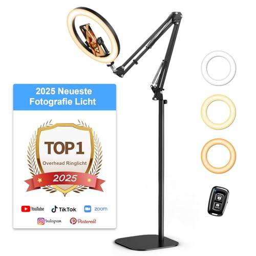 Evershop 10 tums ringljus med stativ, flexibelt LED-ljus med fjärrkontroll blixt för mobiltelefon, TikTok YouTube-innehållsskapare