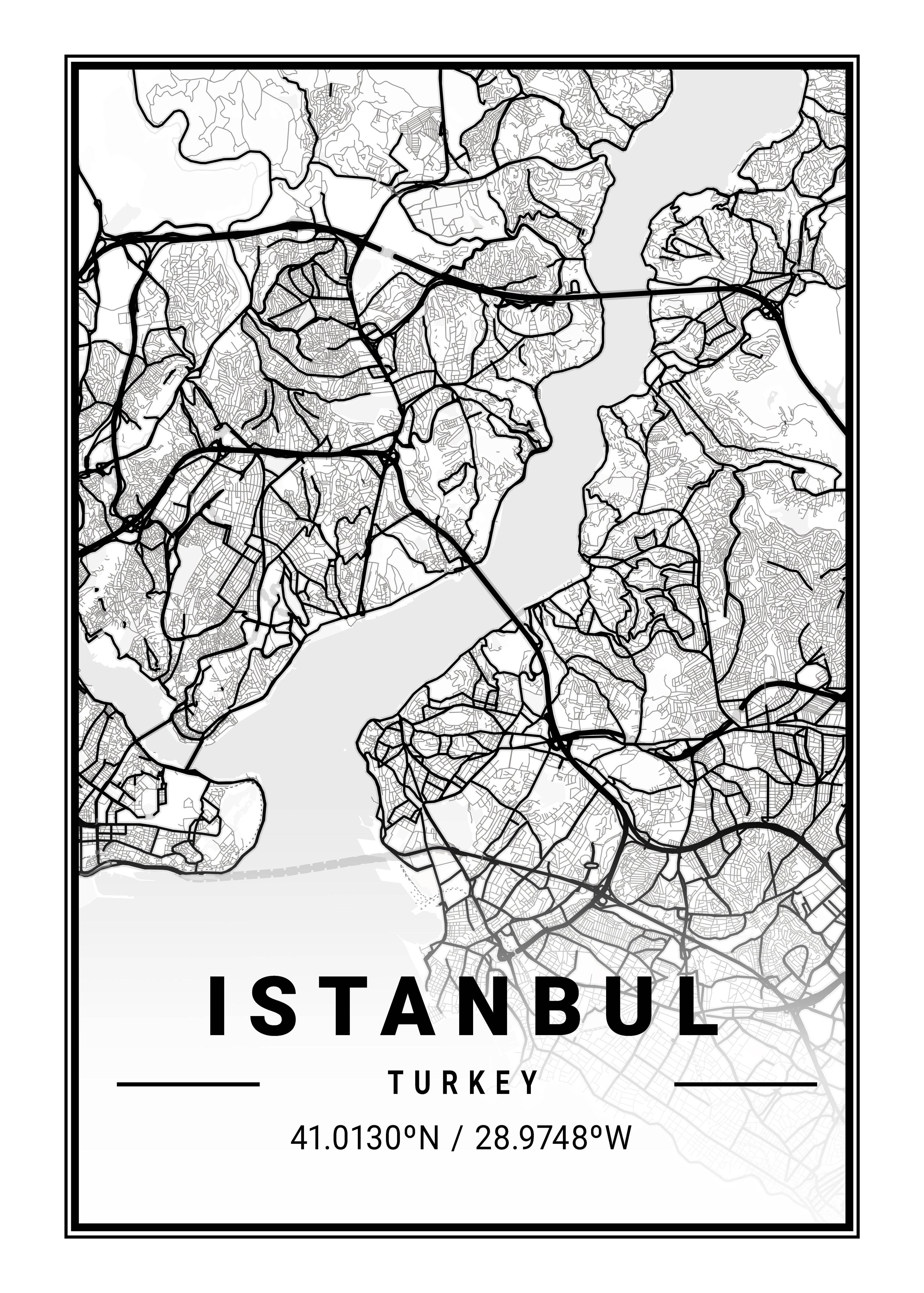 Dec-24 Istanbul Light City Map - 50x70 cm