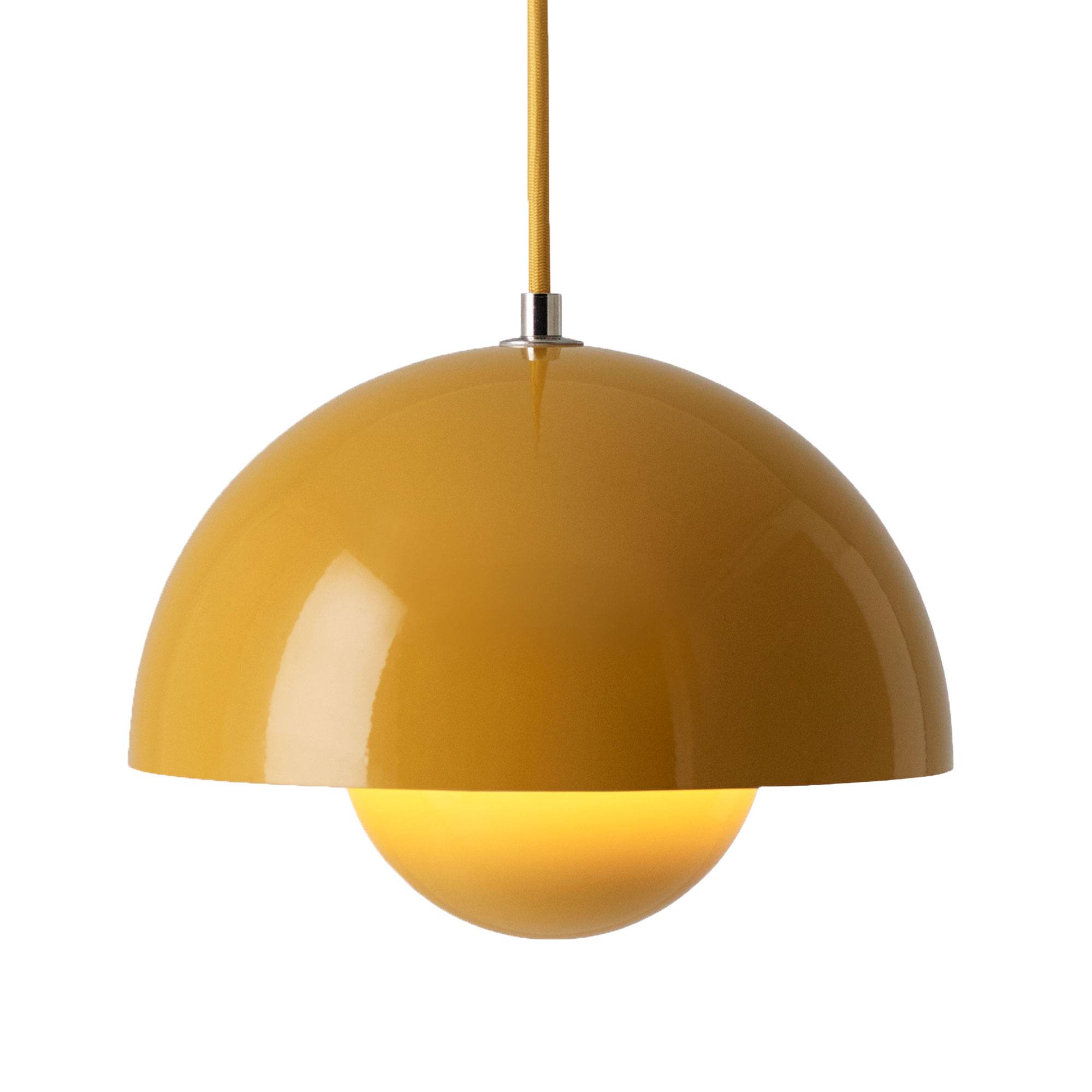 Flowerpot VP1 Pendel, Ø23 cm, af Verner Panton Mustard.