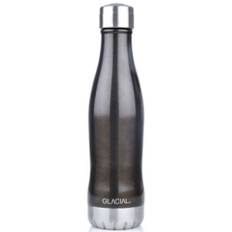 GLACIAL Water Compatible with Heat Cold Vacuum Stainless Steel Carbonation Thermos Direct Sweden 400ml Black Metallic Bottle, Carbonation, Retention,