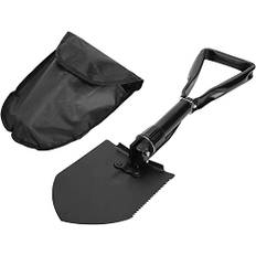 PIQIUQIU Stor 47 cm multifunktionell hopfällbar spade, hopfällbar spade med förvaringsväska, campingspade för spade/grävning/skärning/hyvling av trä, hopfällbar spade