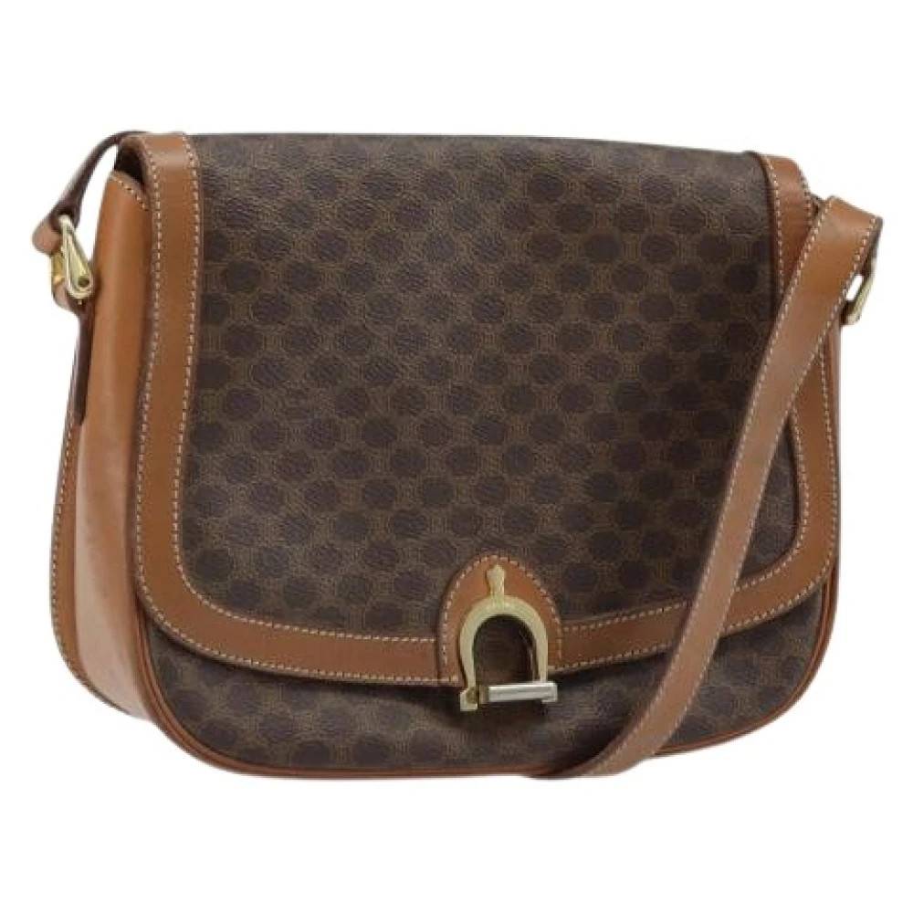 Celine Vintage Pre-owned Vintage Canvas Skuldertaske - Vintage - Dame - Brun - ONE SIZE - Uld