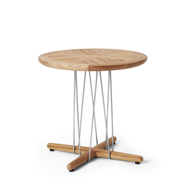 E023 Ø48 | Embrace Utomhusbord FSC™-certifierad teak, obehandlad, rostfritt stål