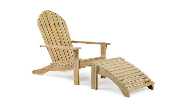 Opal däckstol inkl.pall vitpigm.teak