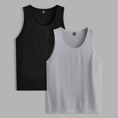 2st Herrkläder Stickad Casual Väst Set - Grå (L,M,S,XL,XS,XXL,XXS,XXXL,XXXXL)