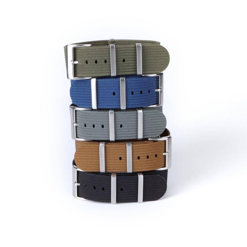 Räfflat Nylon NATO-band för Seiko 5 & Rolex Submariner, Enkeldel 18/20/22mm