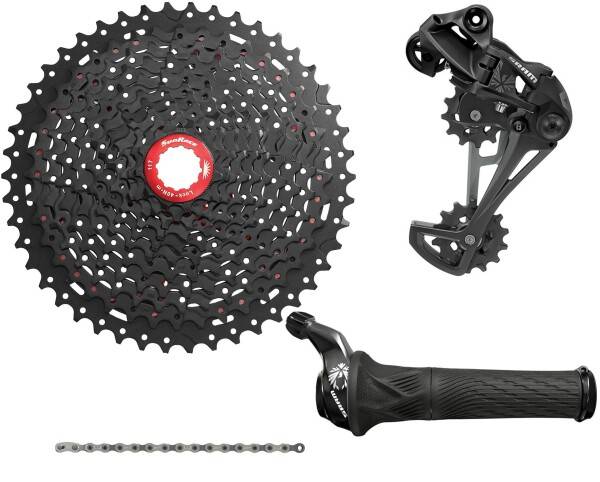 SRAM/Sunrace 12-Speed Grupp till vanlig body 11-50T Svart vridbart grepp