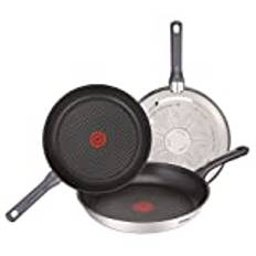 Tefal G713S3A Stekpanna, Rostfritt Stål, Svart, Paket med 3