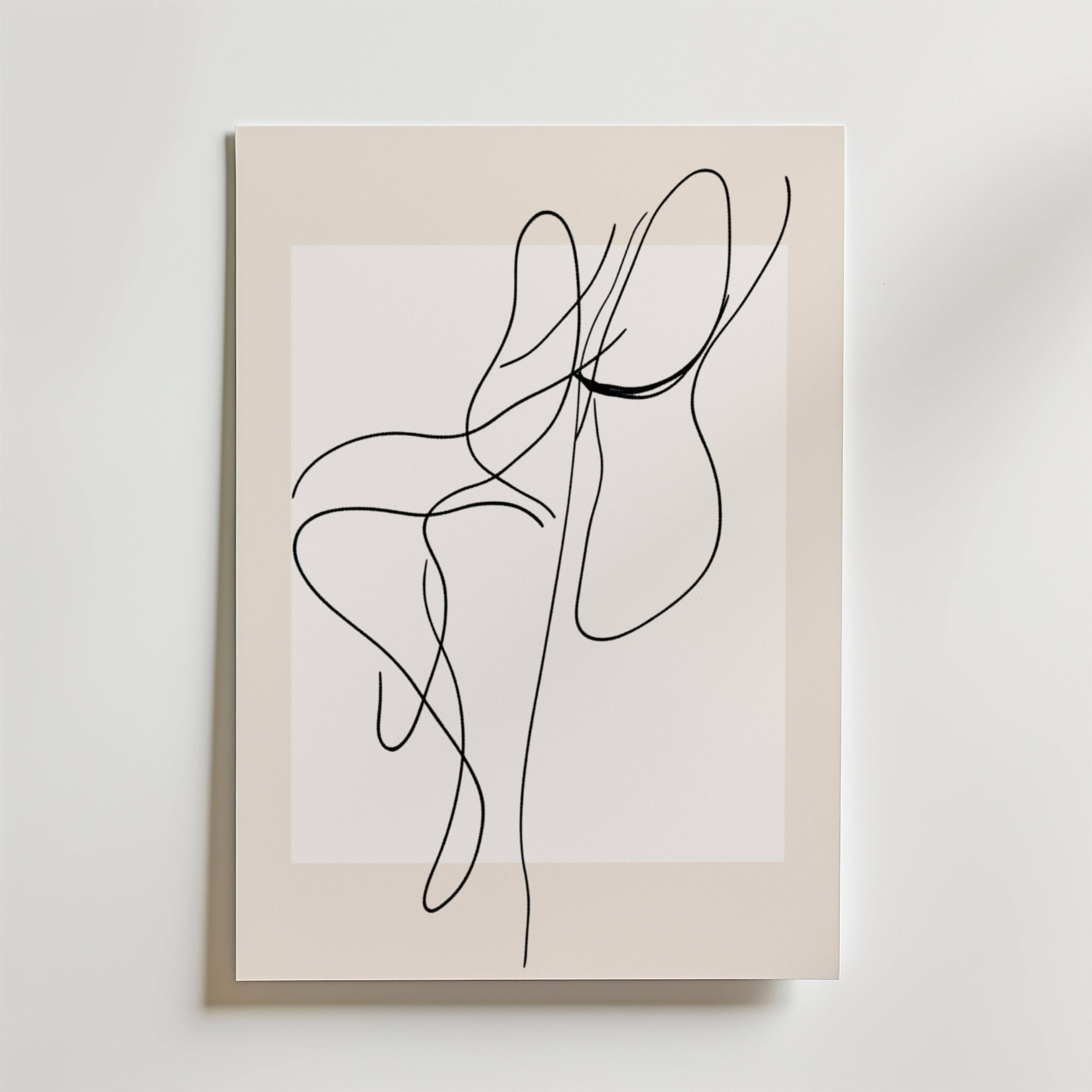Framed Abstract Line Flow Poster - Fine Art Poster 100x140 cm