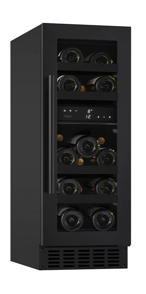 Inbyggbar vinkyl 30 cm bred - WineCave 700 30D All Black - svart vinkyl - 2 temperaturzoner
