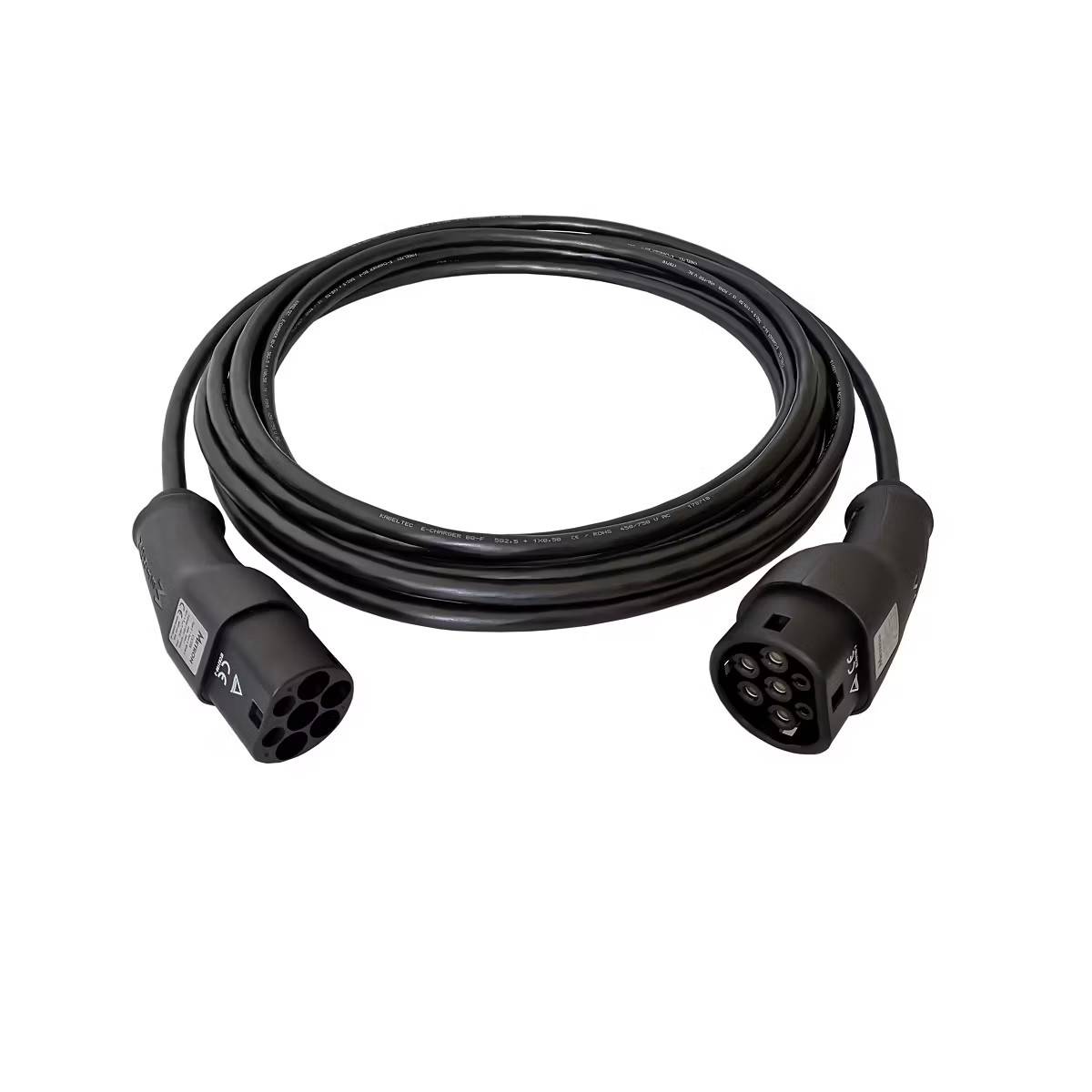 Ladekabel til elbil Type 2, 20A/32A, 3-faset, 13,8 kW/22kW, ekstra lang: 22kW / 12 meter