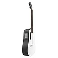 LAVA ME Play elektroakustisk gitarr, med IDEAL-gigbag, smart gitarr i kolfiber (36 tum, svart och vit (NightFall/Frost White))