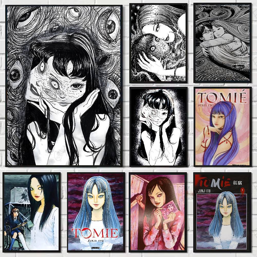 J-Junji Ito T-TomieS Retro Poster HD art sticky wall waterproof home living room bedroom aesthetic decoration