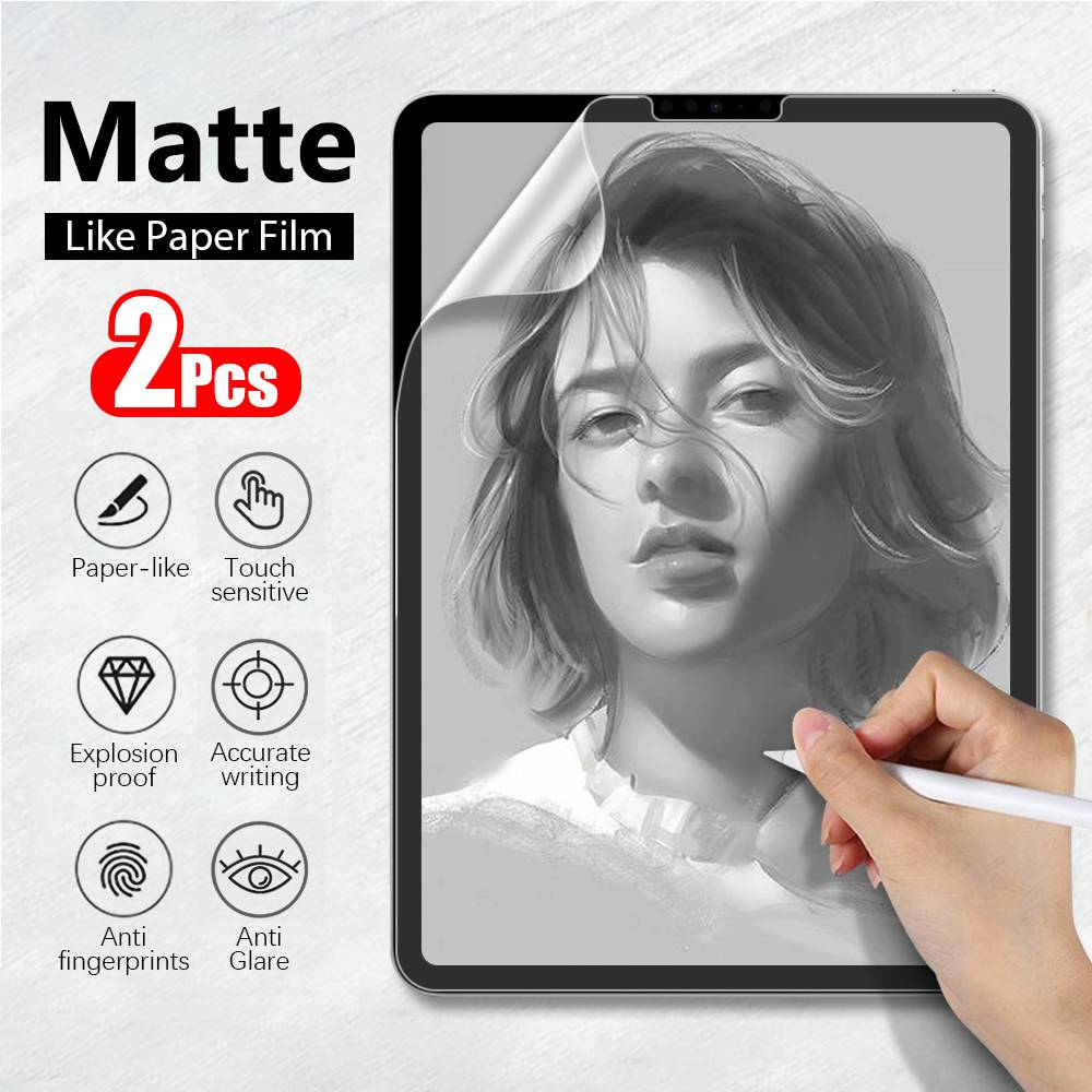 2PCS Paper Film Like For Ipad Pro 11 12.9 13 2024 9th 10th Generation Screen Protector For Ipad Air 5 4 3 2 7th 8th Mini 6 Film