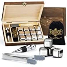 WHISISKEY - Set Whiskystenar - 12 Whisky Stenar - Whiskey Gåvoset - Present till Män - Whiskeystenar - Återanvändbara Isbitar - Presentidéer för Män - Födelsedagspresent