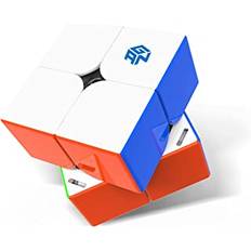 GAN 251 M Pro, GAN 2x2 Magnetisk Speedcube Utan Klistermärken GANs 251 Mini Kub 63 Magneter Pussel Leksak för Nybörjare (Frostad Yta, Vit Insida)
