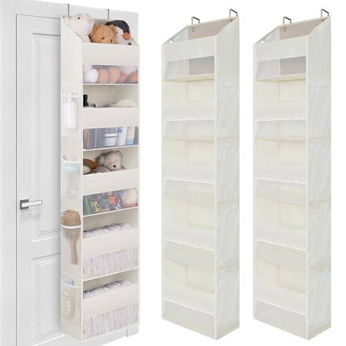 GRANNY SAYS Förvaring över Dörr med 5 Fickor - Paket med 2 för Baksidan av Dörren - Beige Garderobsförvaring i Barnrum för Babykläder