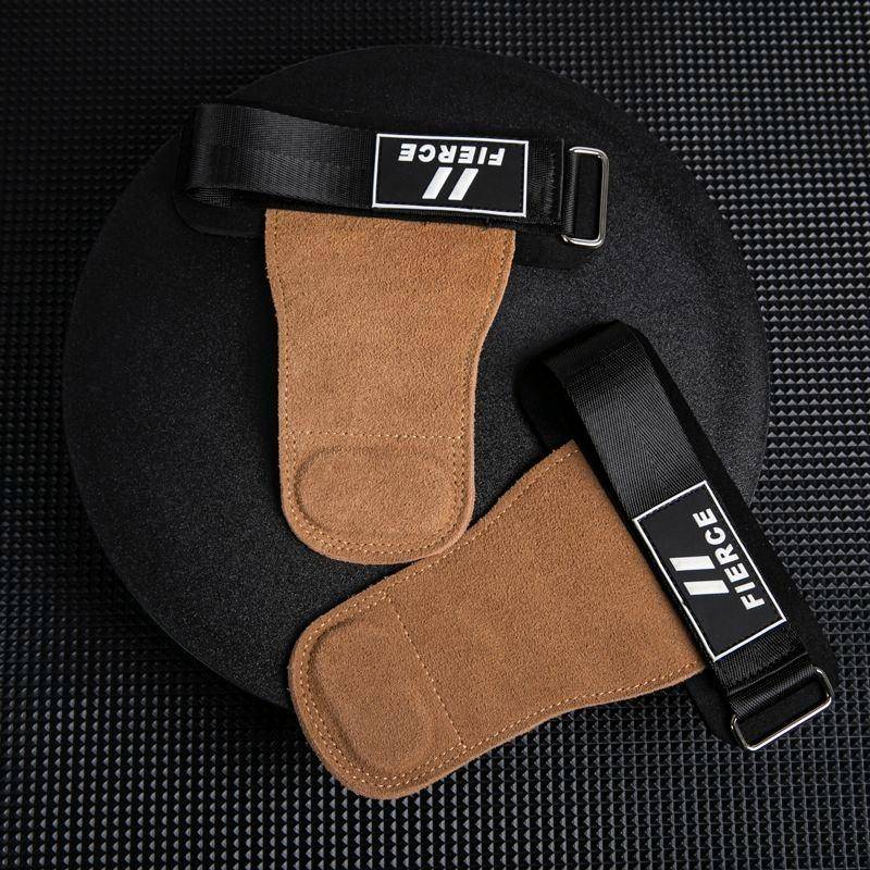 Double Leather Wristband Gym Weightlifting Gloves for Women Men Deadlift Training Bench Press Grip Support